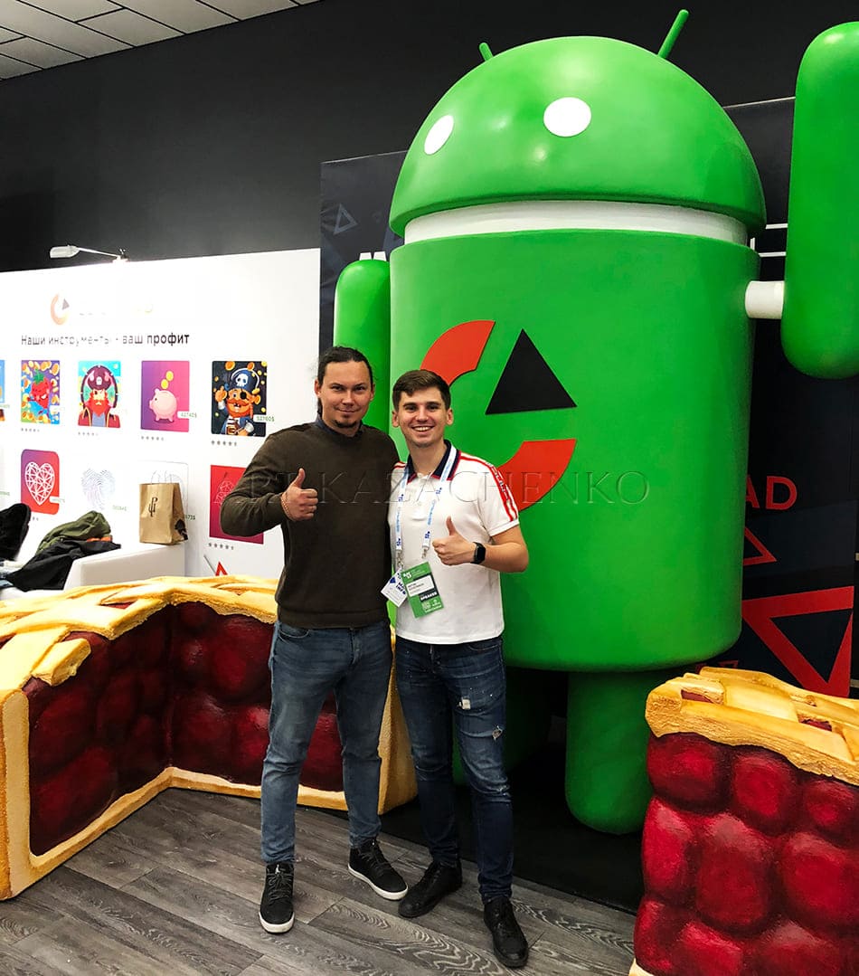 Объемные фигуры «Android Pie» для компании Clicklead и ее презентации нового продукта в Киеве