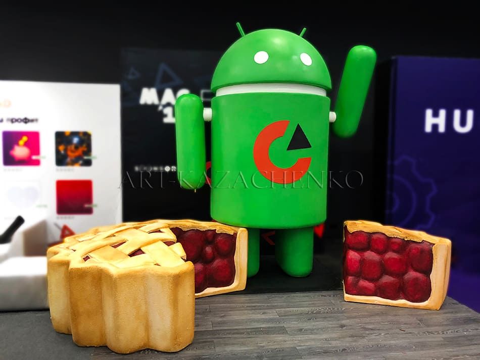 Объемная реклама«Android Pie» для компании Clicklead