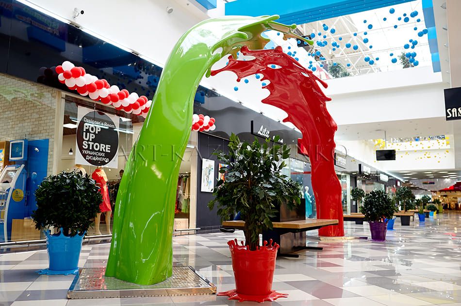 Декоративні елементи «Бризки фарби» для ТРЦ «Art Mall», м.Київ